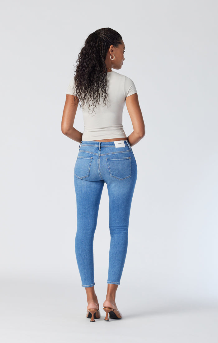 Mavi Women's High Rise Tess Super Skinny Jeans In Dark Brushed Indigo Shape