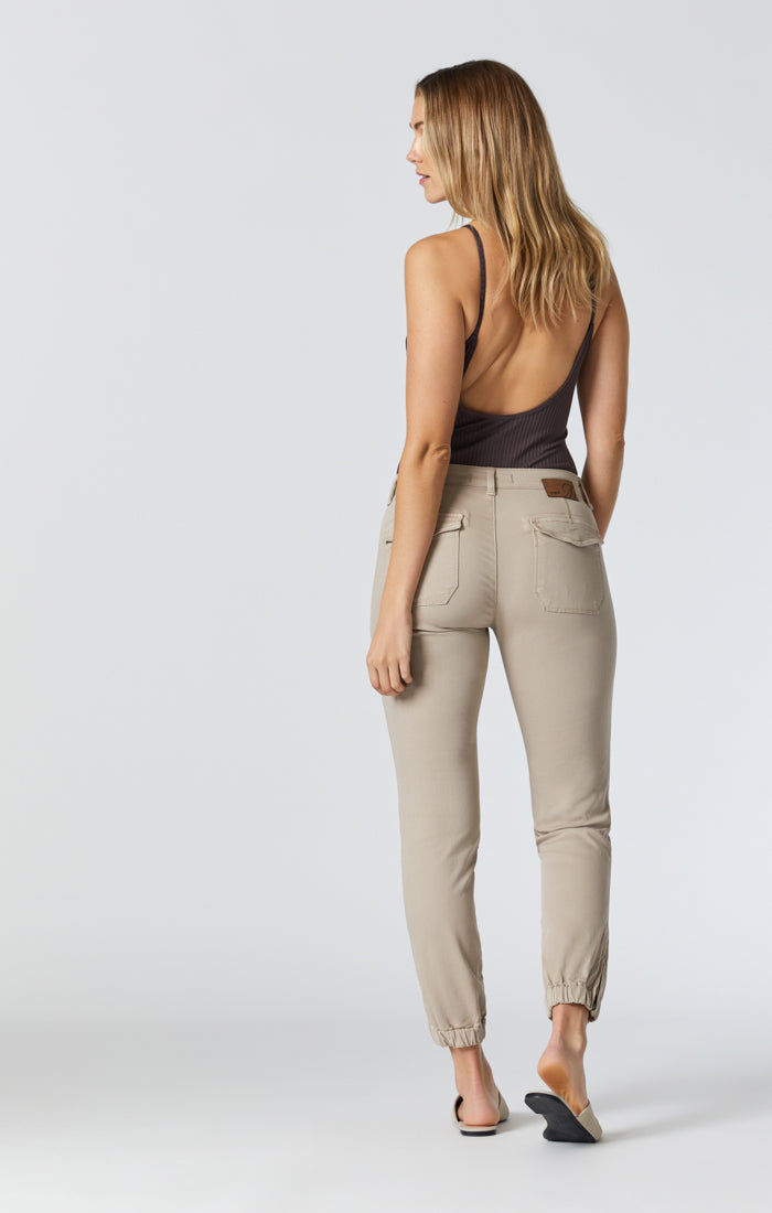 Mavi Women's Ivy Mid-Rise Slim Cargo Pants in Pure Cashmere Twill