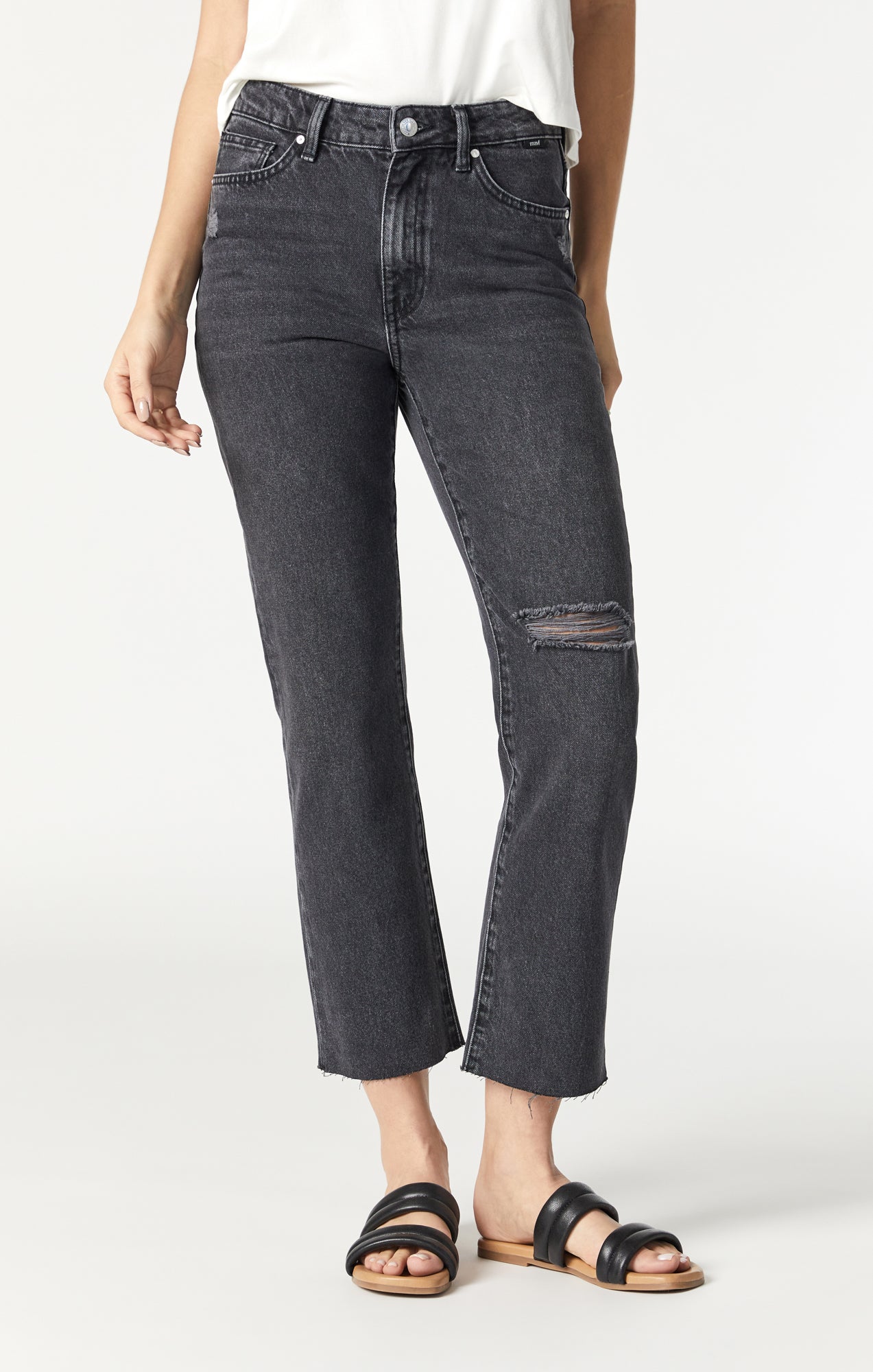 NEW YORK STRAIGHT LEG IN SMOKE RIPPED DENIM - Mavi Jeans