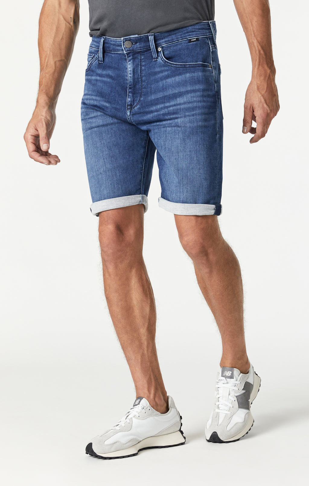 BRIAN SHORTS IN DARK BRUSHED ATHLETIC - Mavi Jeans