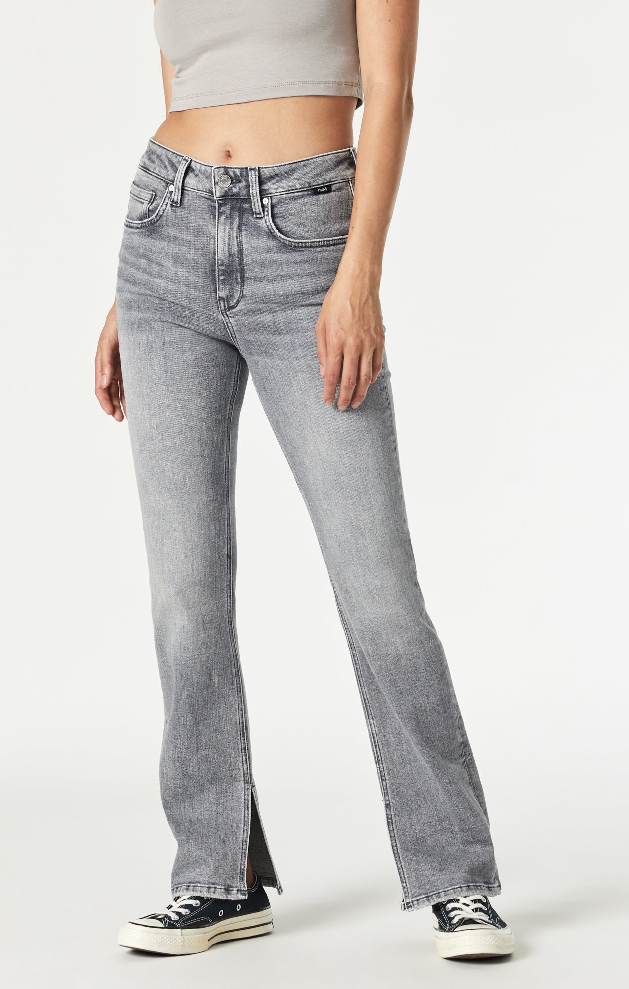 MARIA SLIT HEM FLARE IN VINTAGE GREY LA BLUE - Mavi Jeans