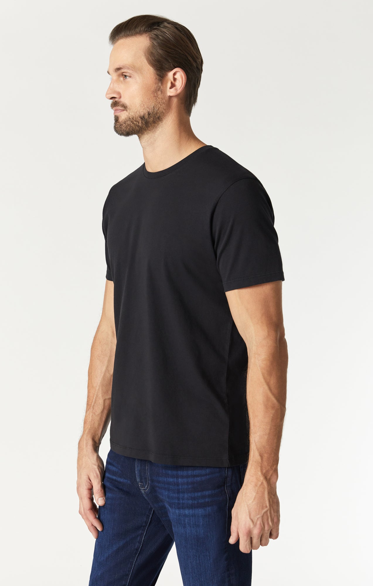 BASIC CREW NECK T-SHIRT IN BLACK - Mavi Jeans