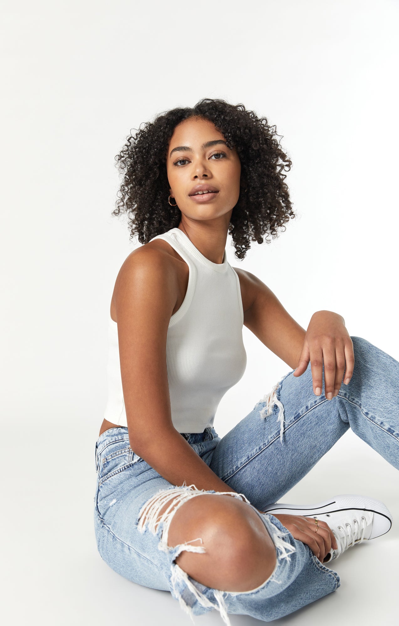 High Waist Ripped Jeans -  Canada