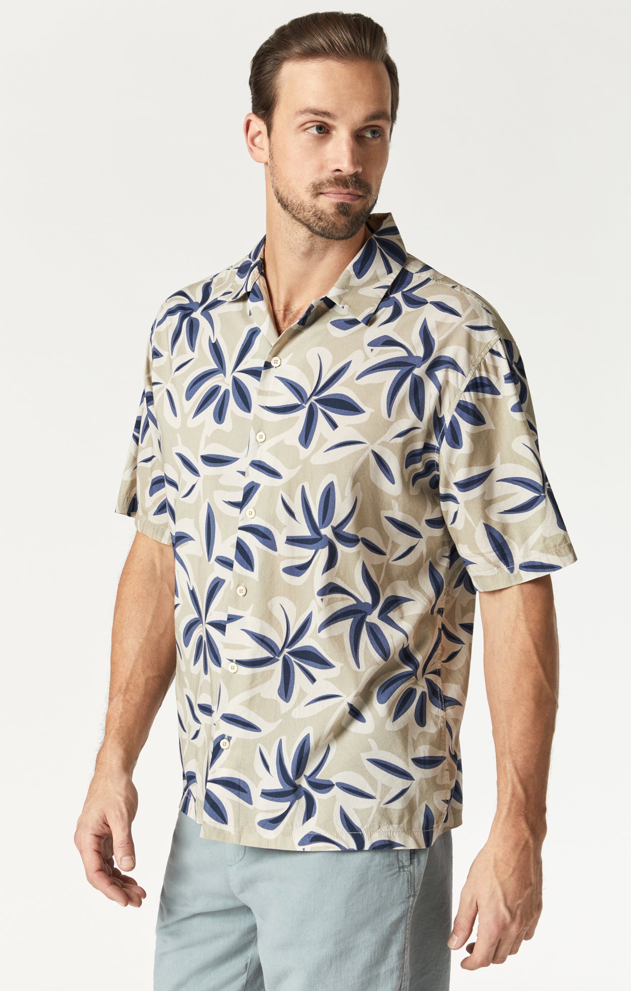 Mavi Men's Printed Shirt In Silver Lining Printed