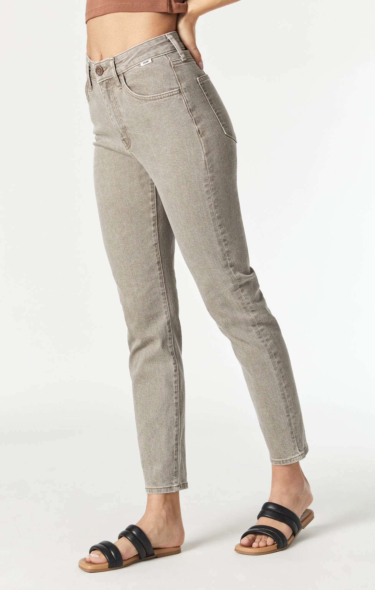 CINDY MOM JEANS IN BROWN NATURAL DYE - Mavi Jeans