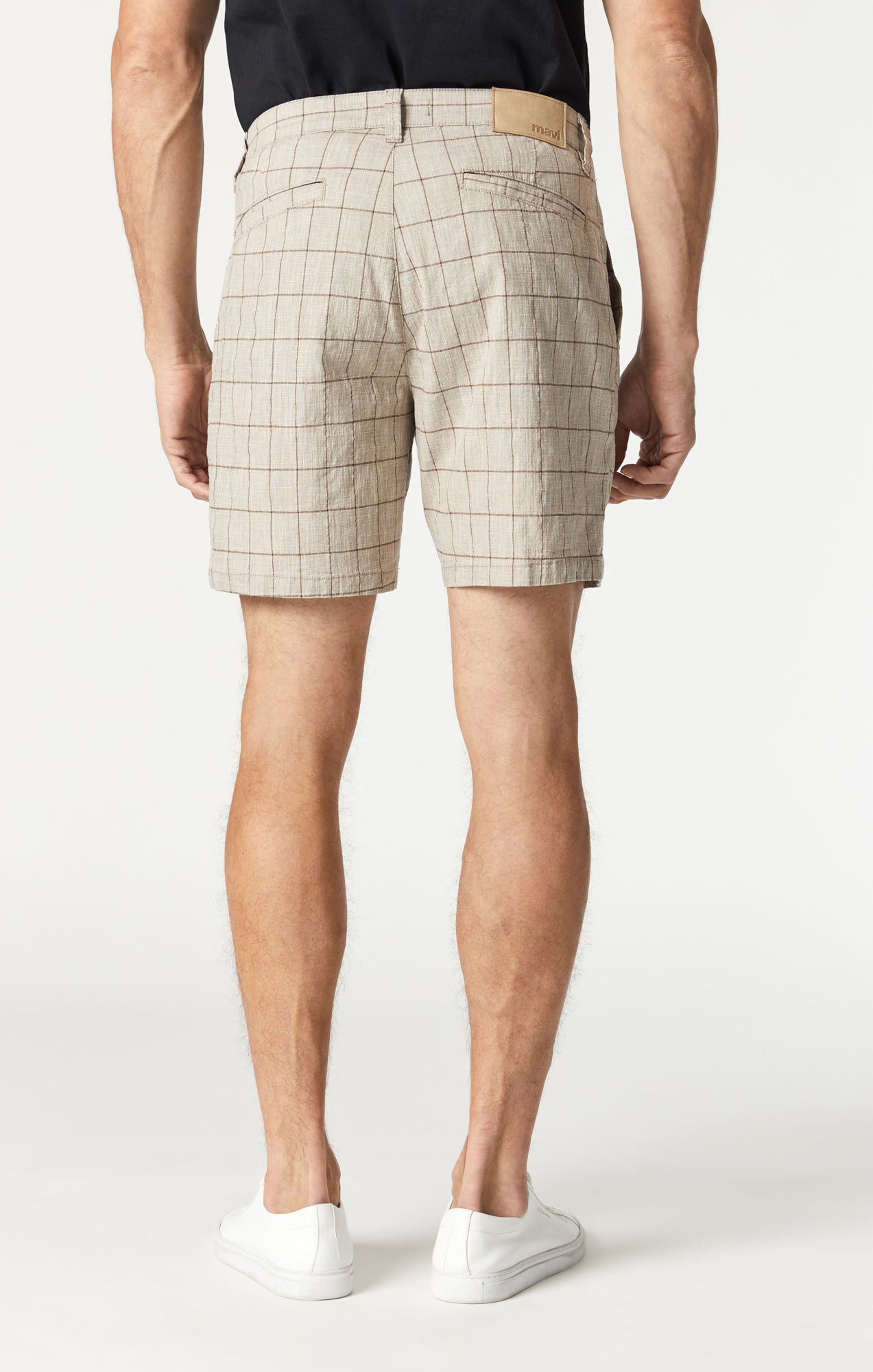 NATE SHORTS IN BEIGE CHECKED - Mavi Jeans