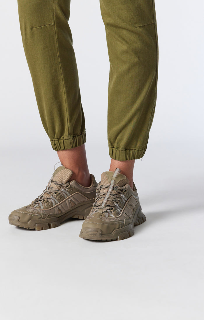 Mavi Women's Ivy Mid-Rise, Slim Cargo Pants in Branch Twill