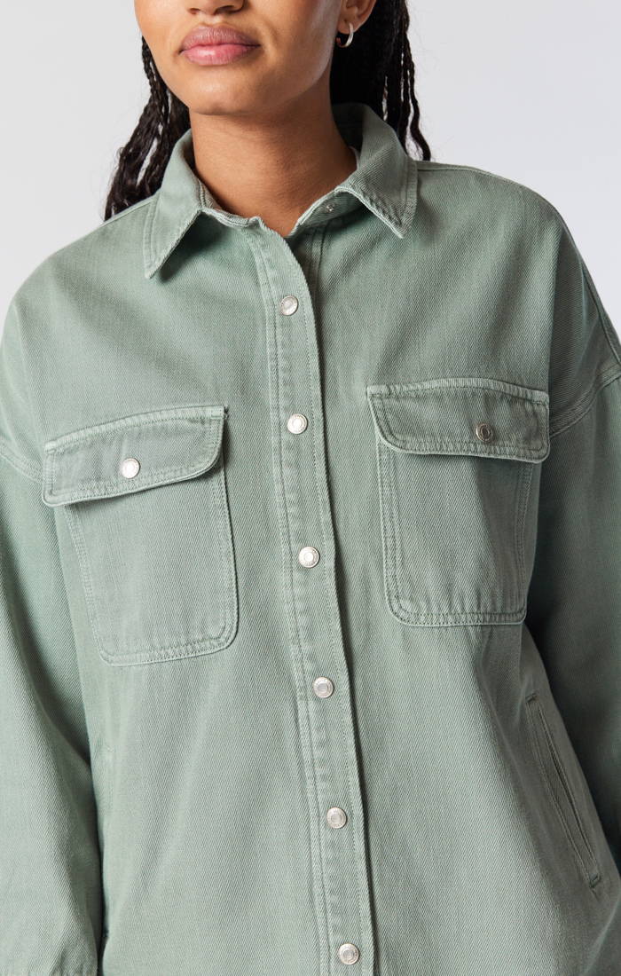 TAMARA OVERSIZED DENIM SHIRT IN LILY PAD COLORED DENIM - Mavi Jeans
