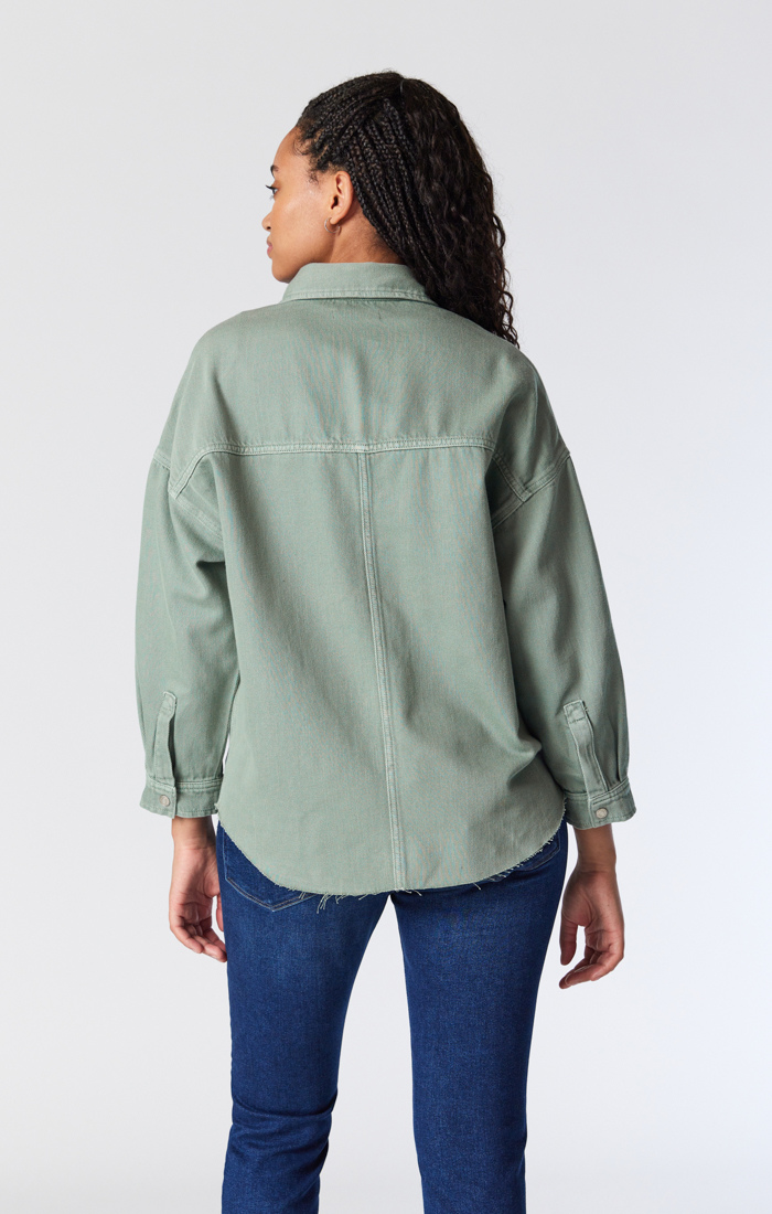 TAMARA OVERSIZED DENIM SHIRT IN LILY PAD COLORED DENIM - Mavi Jeans