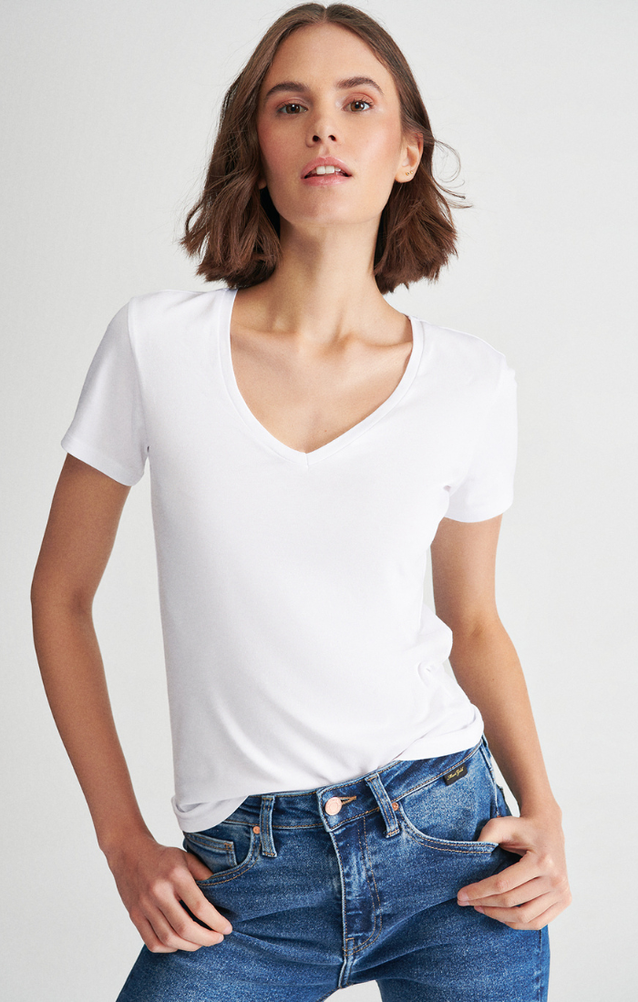Mavi Women's Basic Short Sleeve T-Shirt In White