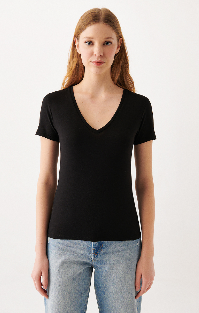 Mavi Women's Basic Short Sleeve T-Shirt In Black