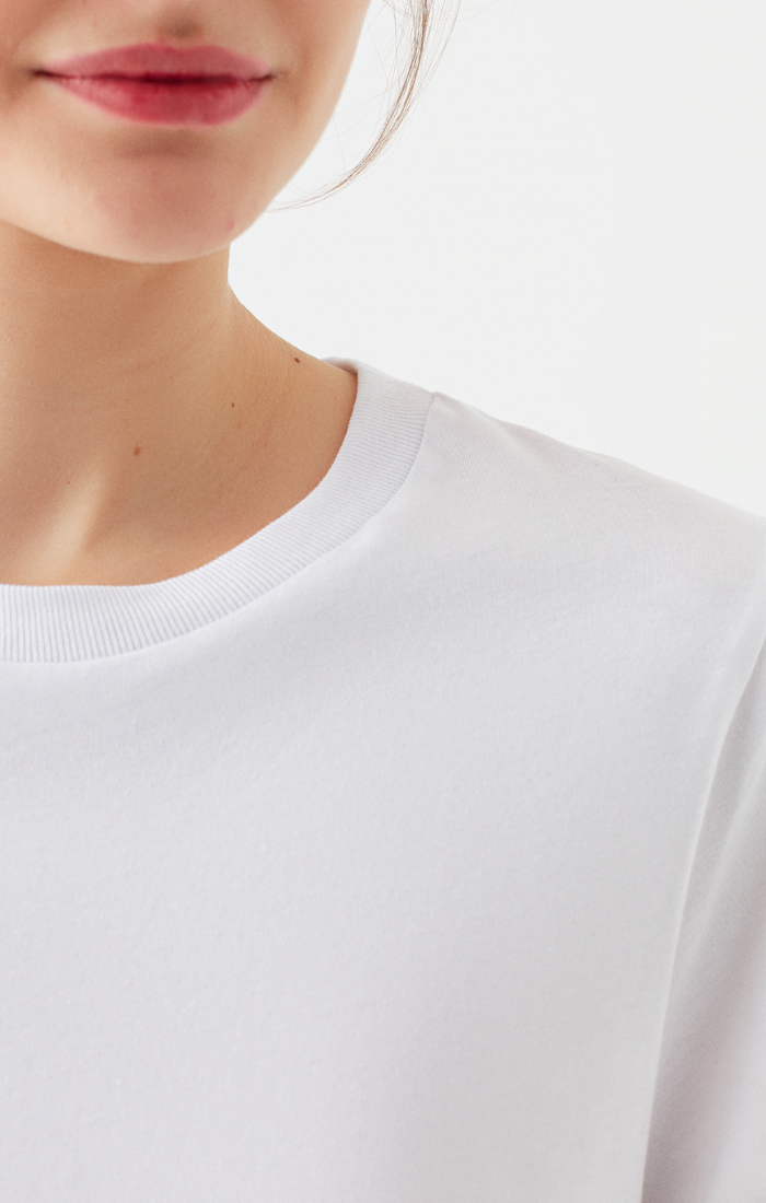 Mavi Women's Short Sleeve Crop T-Shirt In White