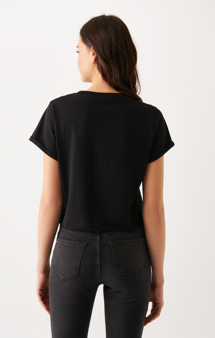 WOMEN'S SHORT SLEEVE T-SHIRT IN BLACK - Mavi Jeans