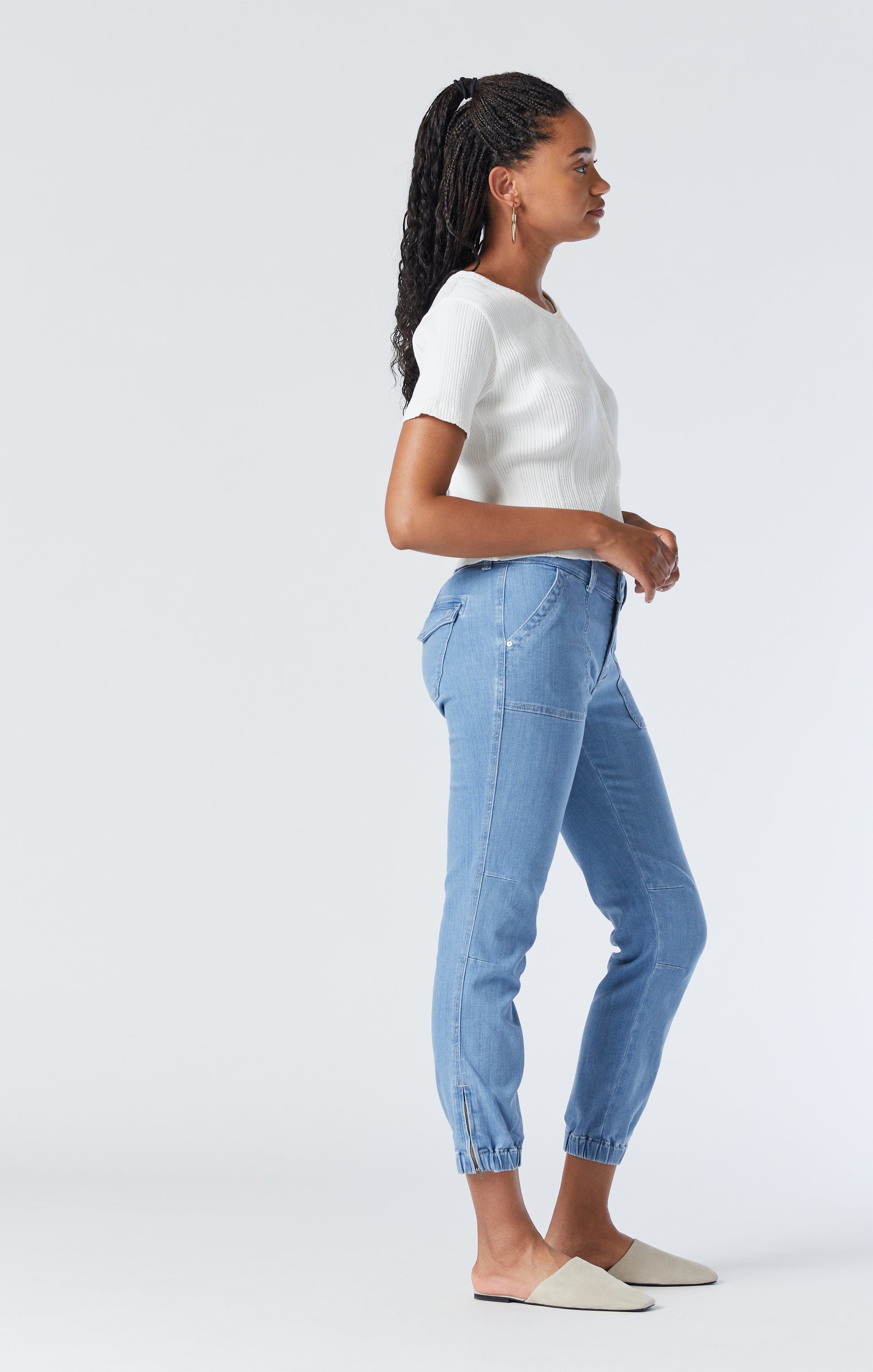 IVY SLIM CARGO IN LIGHT FEATHER BLUE - Mavi Jeans