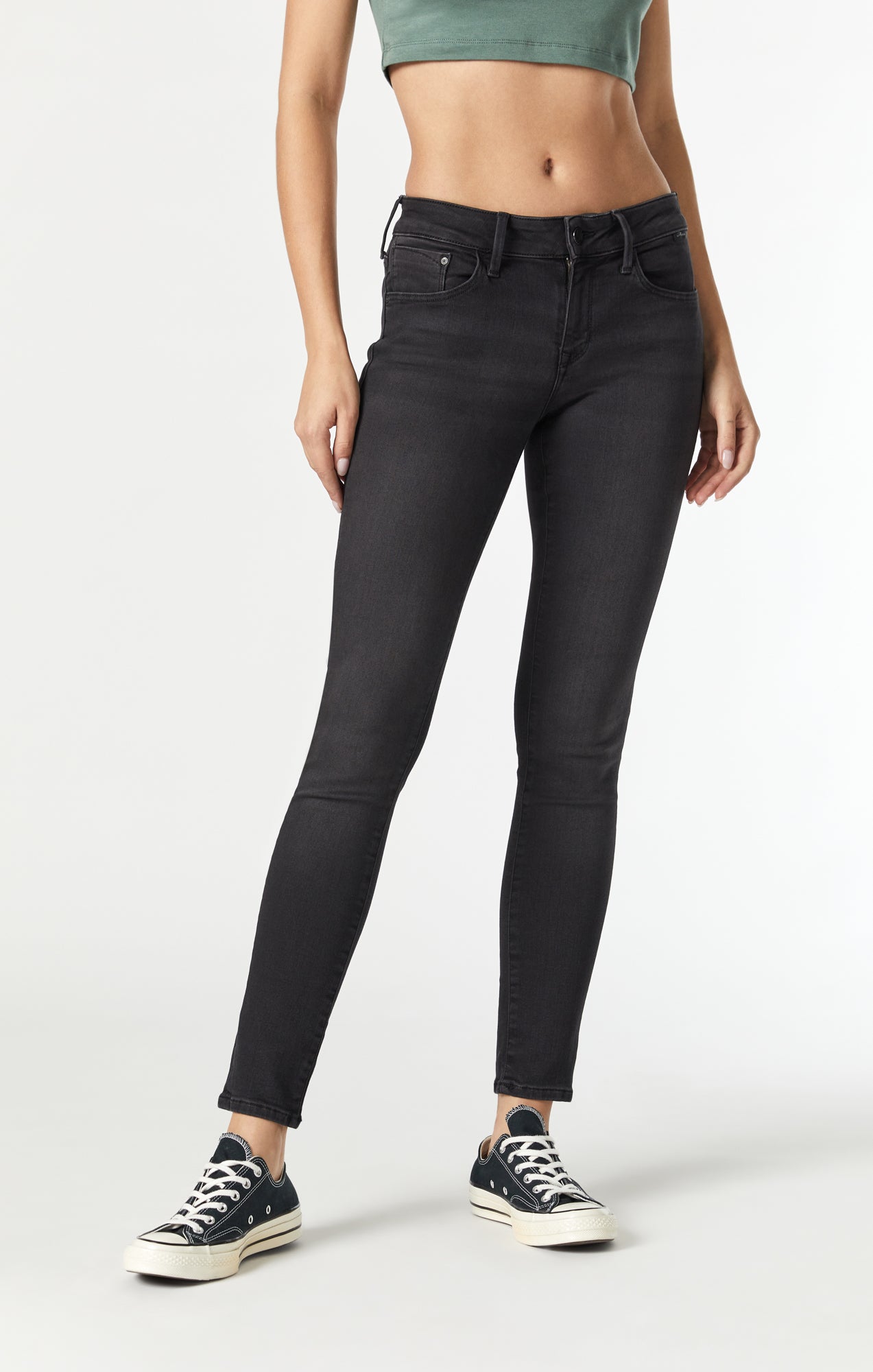 Mid rise sale black skinny jeans