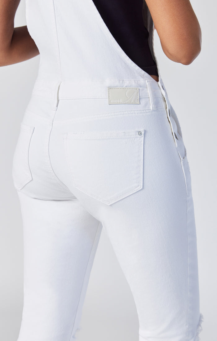 EDERA OVERALLS IN WHITE RIPPED & FRINGE - Mavi Jeans