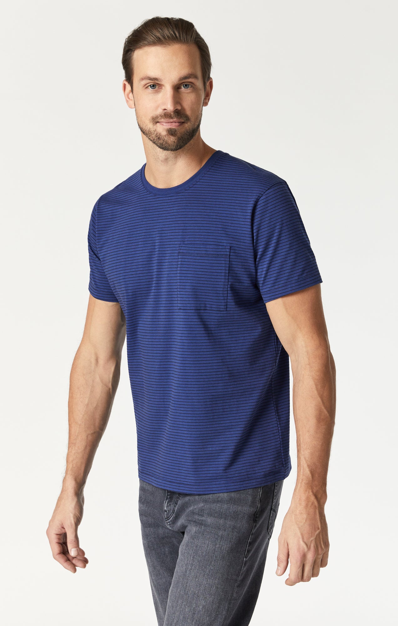 STRIPED T-SHIRT IN TWILIGHT BLUE - Mavi Jeans