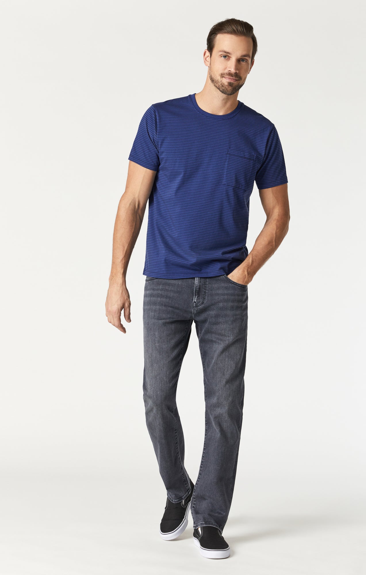 STRIPED T-SHIRT IN TWILIGHT BLUE - Mavi Jeans