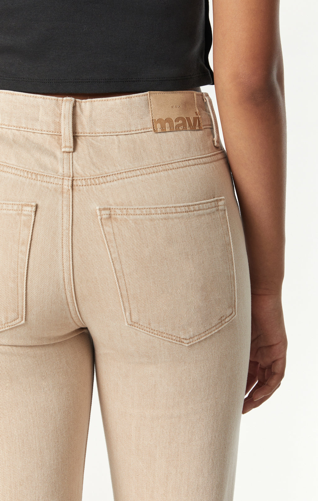 VICTORIA WIDE LEG JEANS IN BEIGE NATURAL DYE - Mavi Jeans