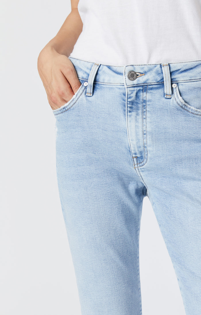 LEVI'S High Waisted Straight Ripped Jean Blue