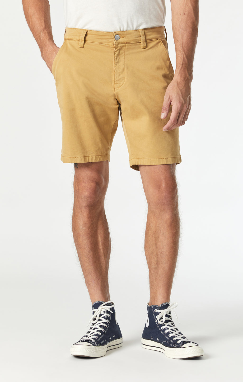 JACOB CROP SHORTS IN MUSTARD GOLD TWILL - Mavi Jeans