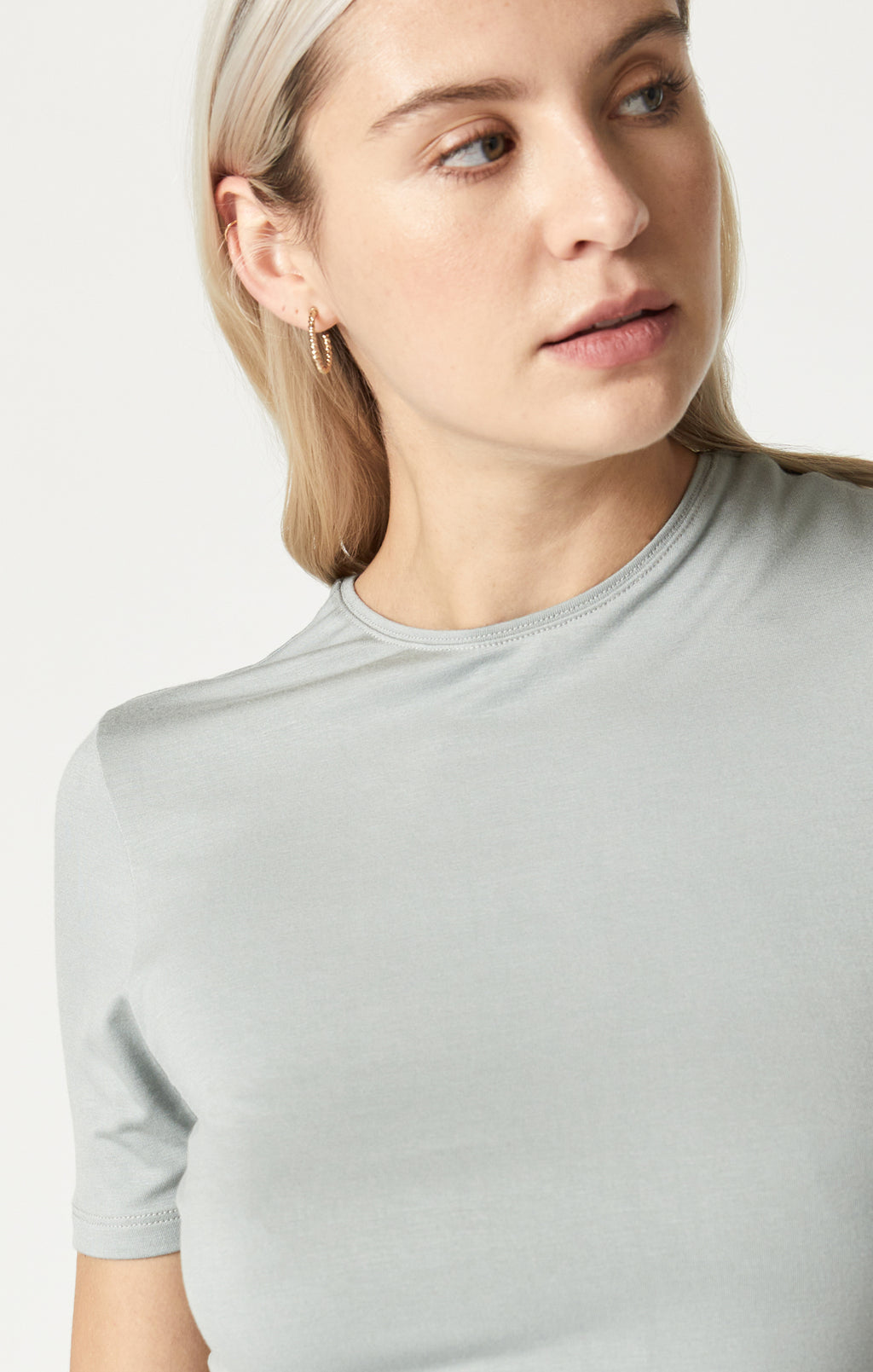 LUXE CREW NECK T-SHIRT IN BELGIAN BLOCK - Mavi Jeans