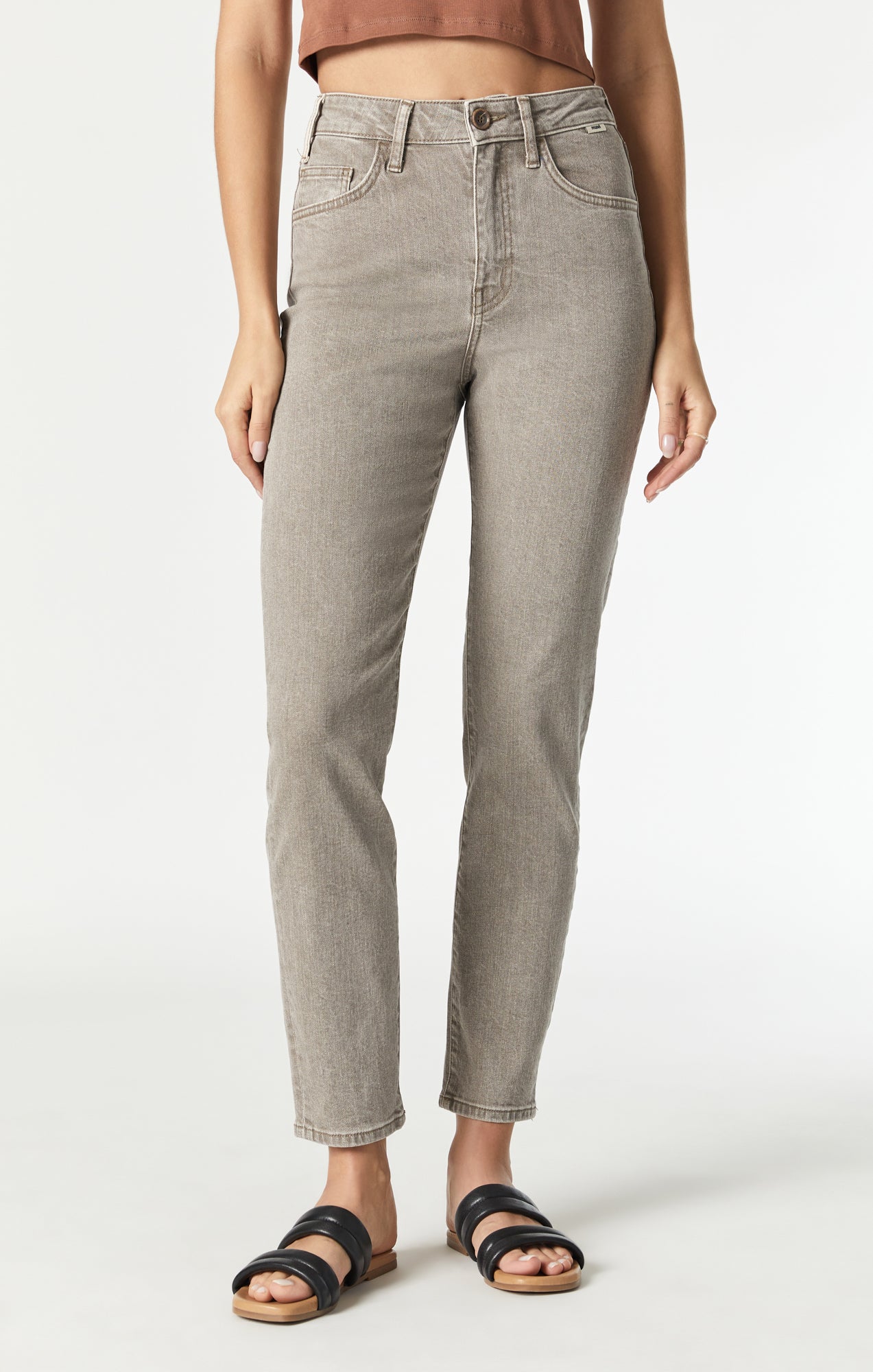 CINDY MOM JEANS IN BROWN NATURAL DYE - Mavi Jeans