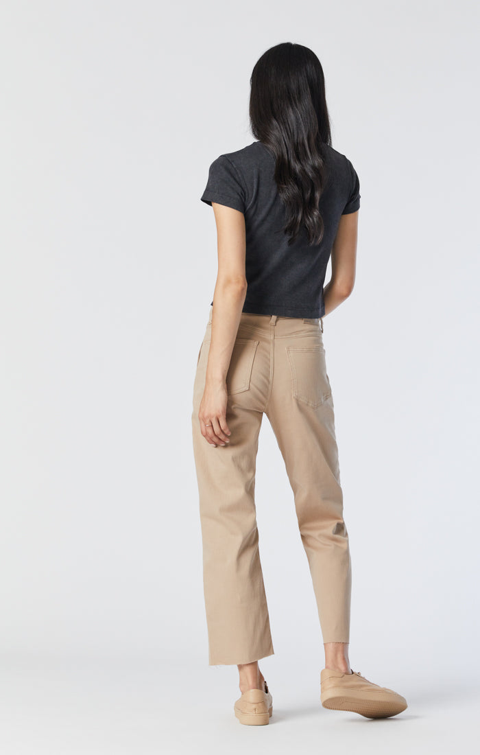 SHELIA FRONT POCKET STRAIGHT PANTS IN SILVER MINK TWILL - Mavi Jeans