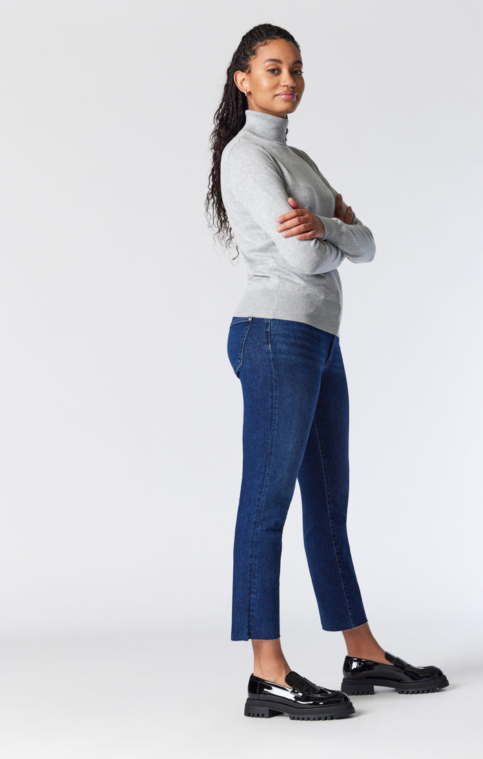 VIOLA STRAIGHT LEG  IN DARK BRUSHED FLEX BLUE - Mavi Jeans