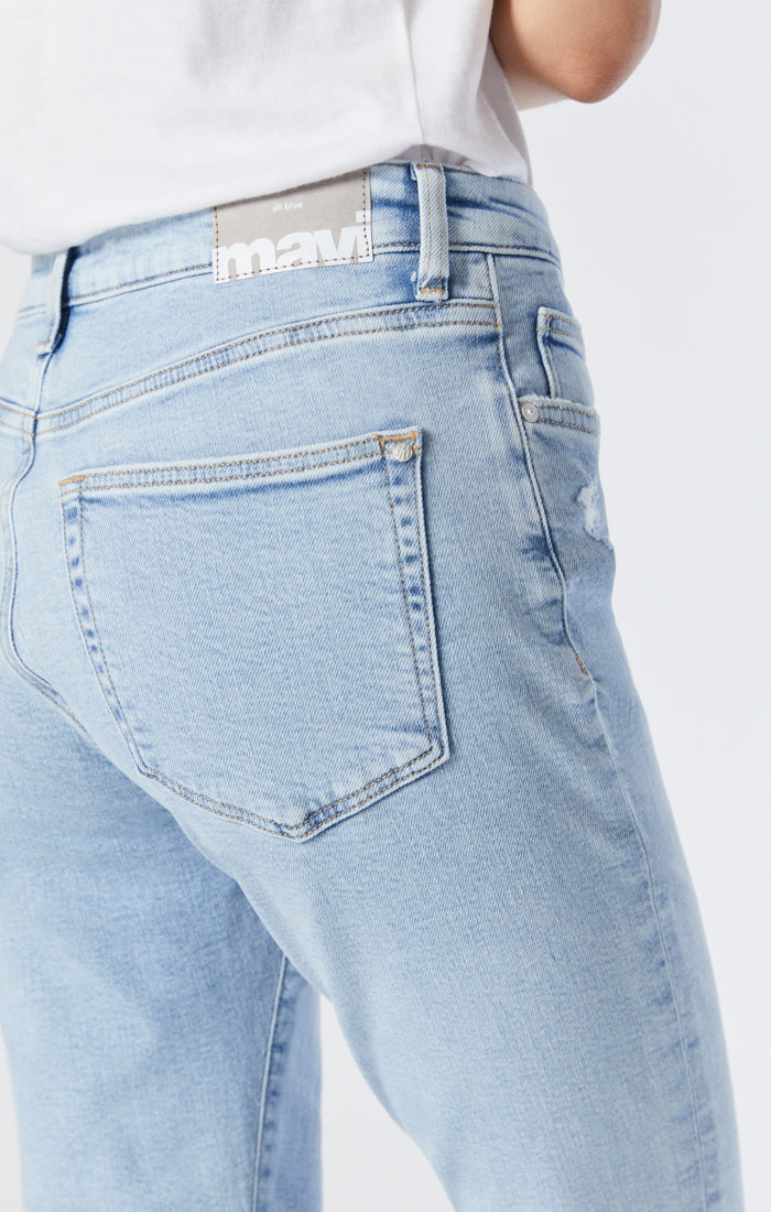 VIOLA STRAIGHT LEG JEANS IN LIGHT RIPPED RECYCLED BLUE - Mavi Jeans