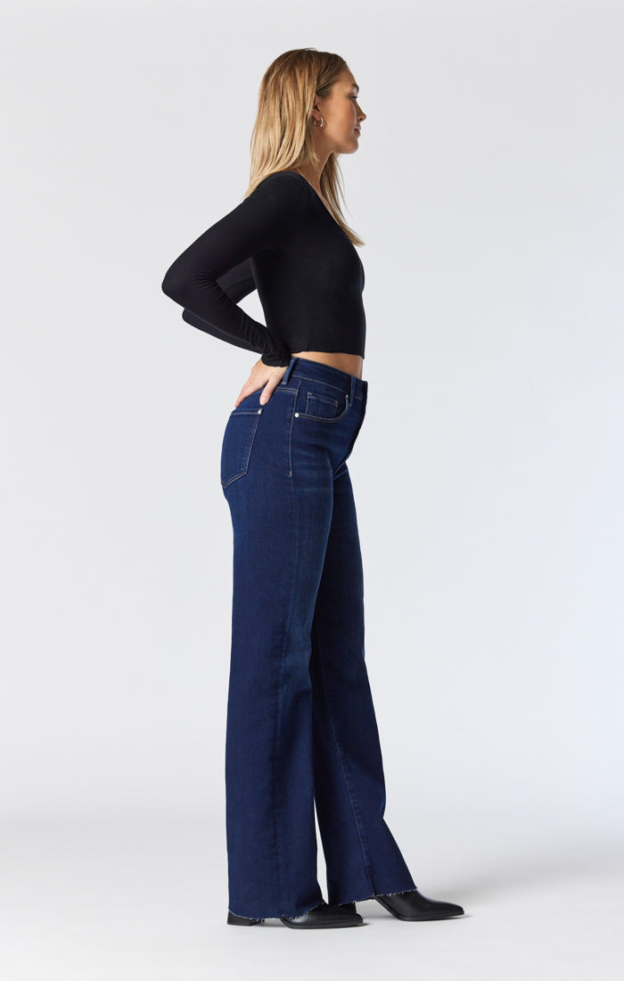 High waisted navy blue hot sale jeans