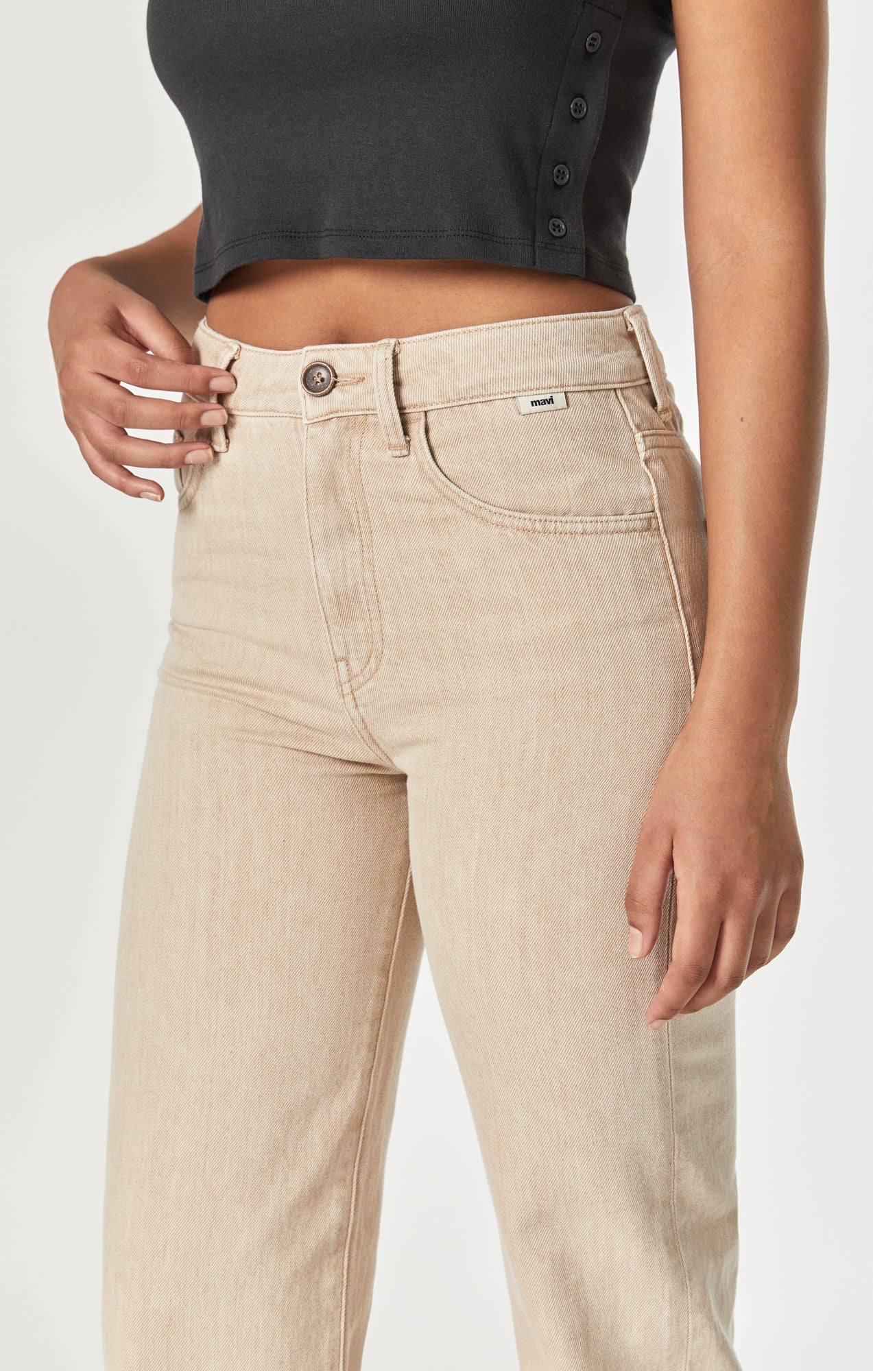 VICTORIA WIDE LEG JEANS IN BEIGE NATURAL DYE - Mavi Jeans