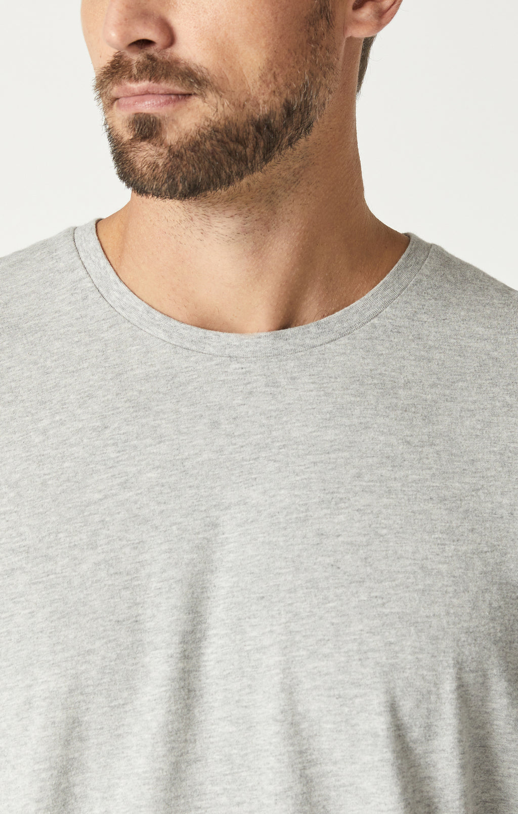 CREW NECK T-SHIRT IN LIGHT GREY MELANGE - Mavi Jeans