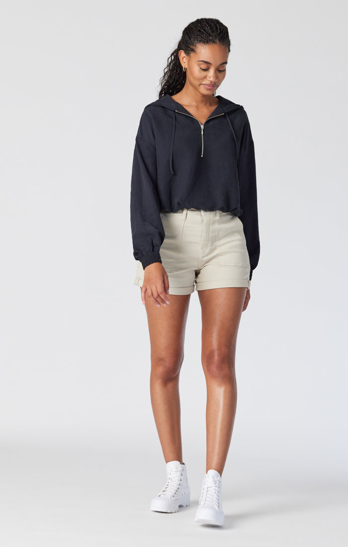 SHEENA STRAIGHT SHORTS IN OATMEAL TWILL - Mavi Jeans