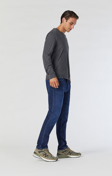 Mavi Men's Jake Slim Leg Jeans in Deep Brushed Athletic