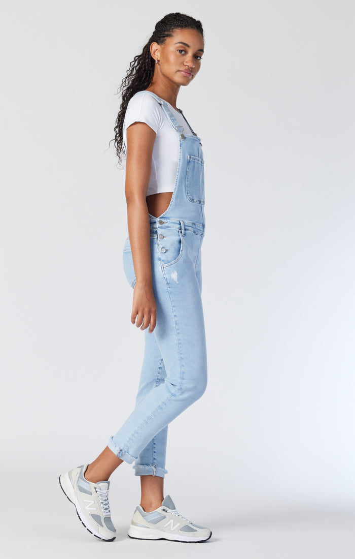 EDERA OVERALLS IN LIGHT RIPPED LA VINTAGE - Mavi Jeans