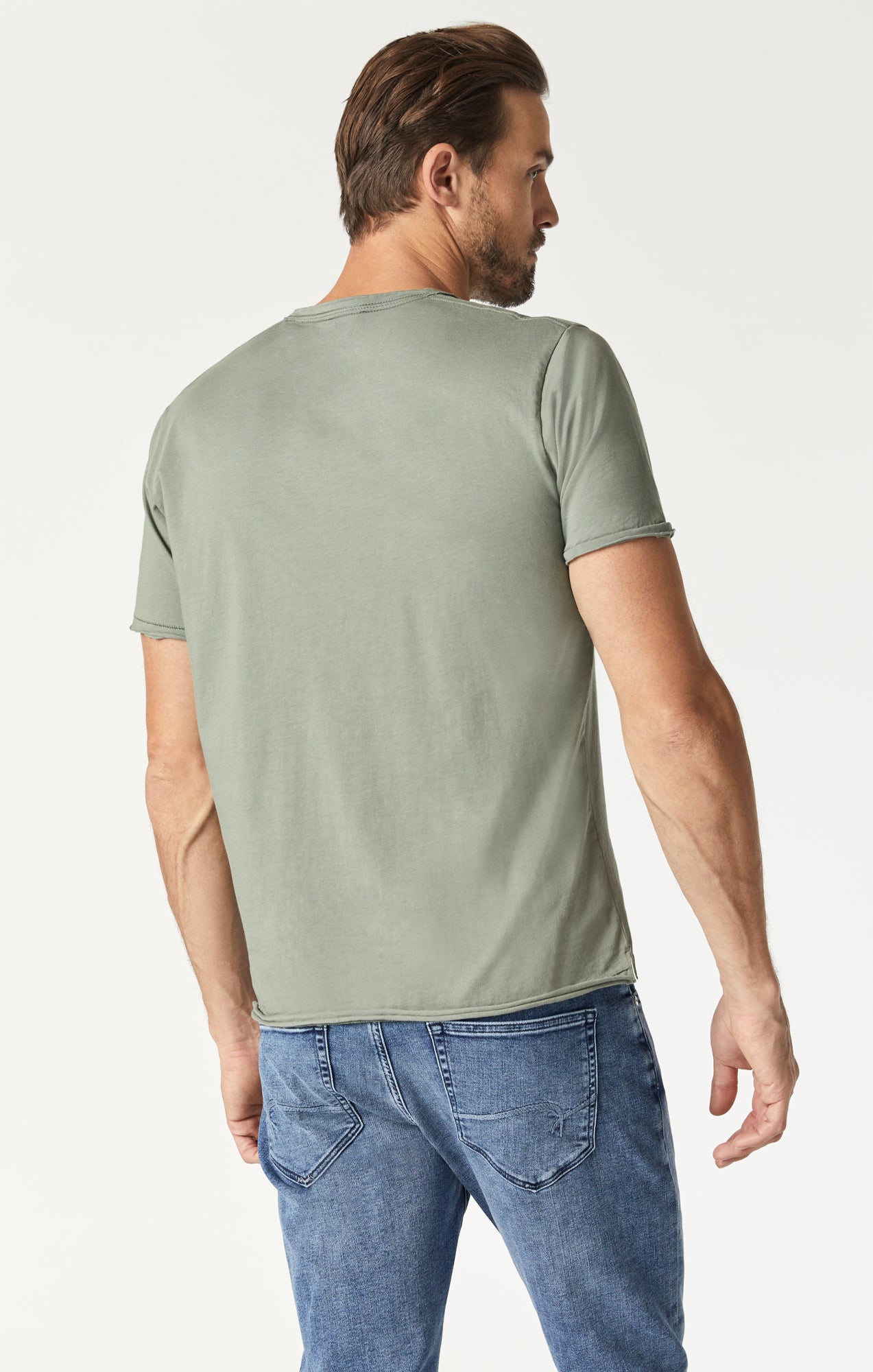 ASOS T-shirt with Raw Edge Scoop Neck in Blue for Men