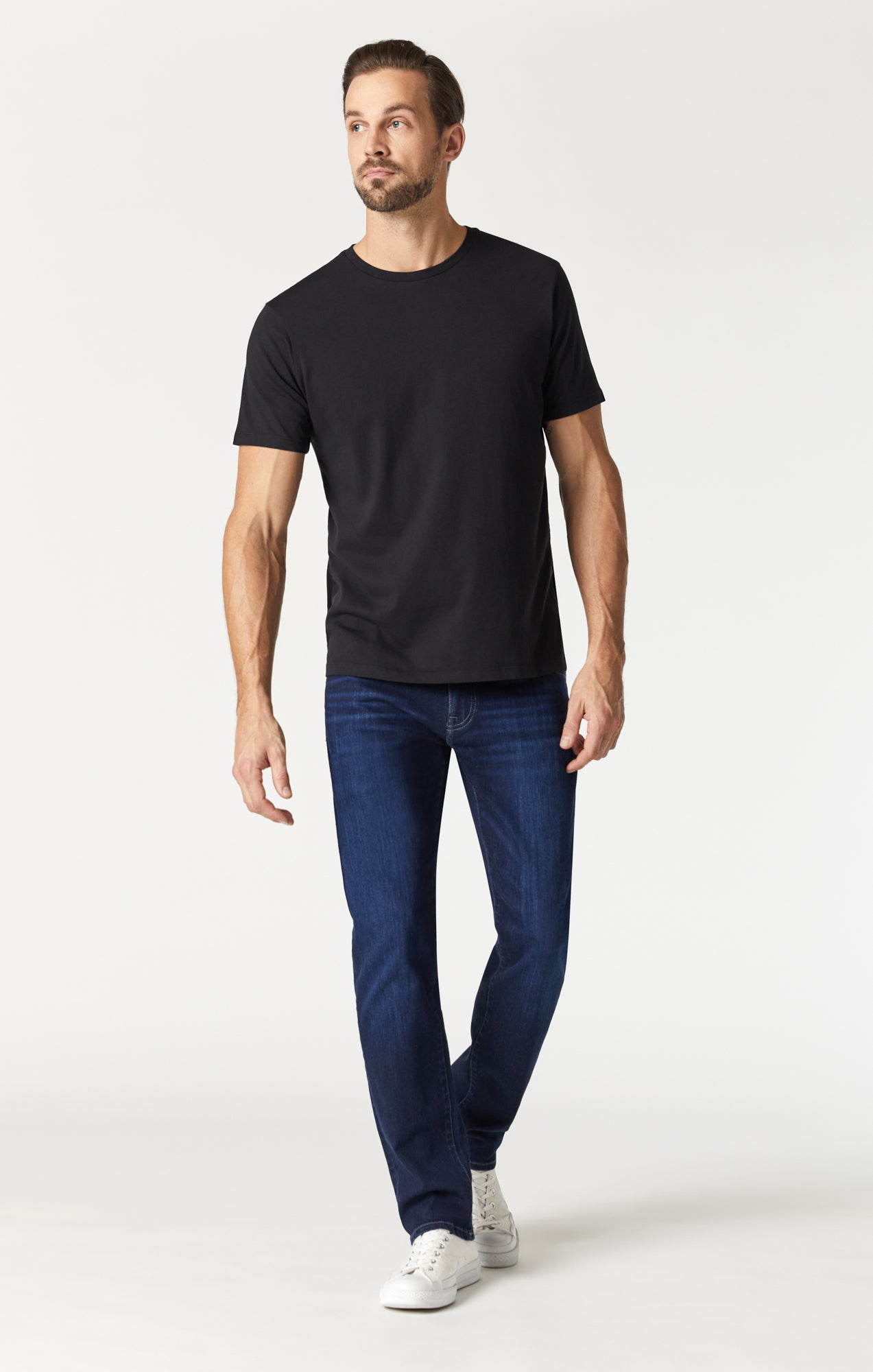 BASIC CREW NECK T-SHIRT IN BLACK - Mavi Jeans