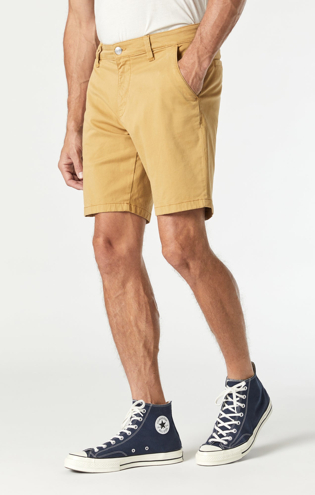 JACOB CROP SHORTS IN MUSTARD GOLD TWILL - Mavi Jeans